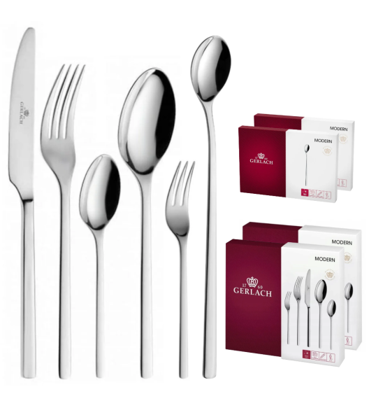 GERLACH MODERN Sztućce Komplet 72 el dla 12 osób / pudełko / połysk