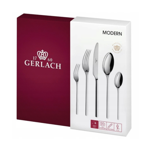 GERLACH MODERN Sztućce Komplet 108 el dla 18 osób / pudełko / połysk
