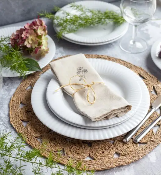 LUBIANA DAISY ROYAL Serwis obiadowy 6 osób / 18 elementów | biała porcelana