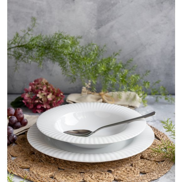 LUBIANA DAISY ROYAL Serwis obiadowy 6 osób / 18 elementów | biała porcelana