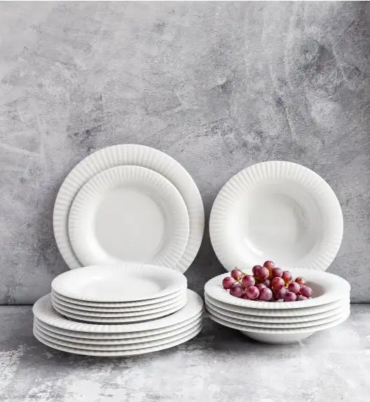 LUBIANA DAISY ROYAL Serwis obiadowy 6 osób / 18 elementów | biała porcelana