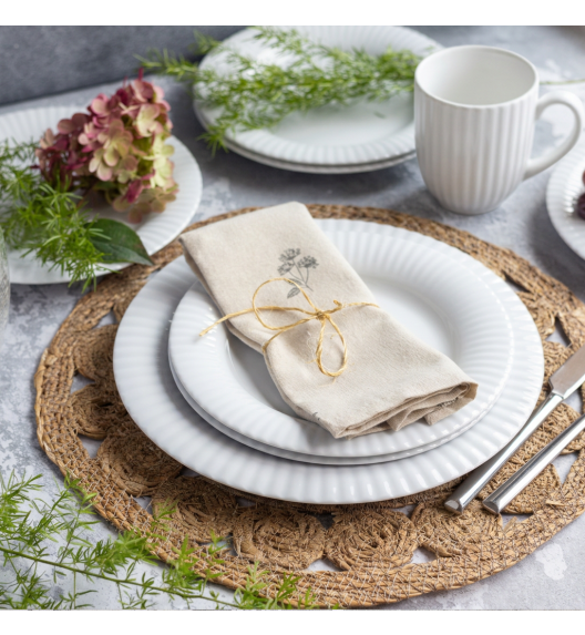 LUBIANA DAISY ROYAL Serwis obiadowy 12 osób / 48 elementów | biała porcelana