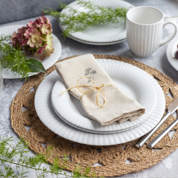 LUBIANA DAISY ROYAL Serwis obiadowy 12 osób / 48 elementów | biała porcelana