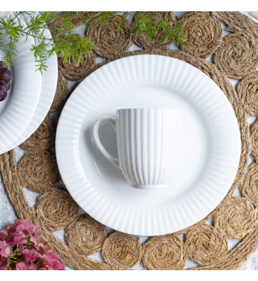 LUBIANA DAISY ROYAL Serwis obiadowy 12 osób / 48 elementów | biała porcelana