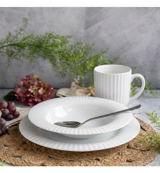 LUBIANA DAISY ROYAL Serwis obiadowy 12 osób / 48 elementów | biała porcelana