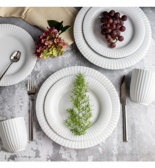 LUBIANA DAISY ROYAL Serwis obiadowy 18 osób / 72 elementy | biała porcelana