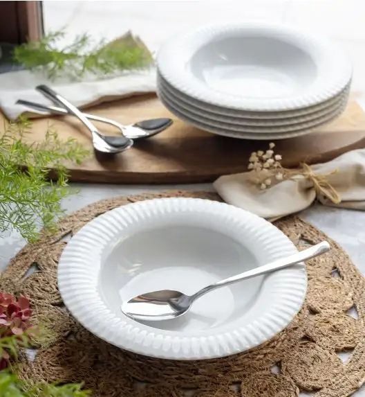 LUBIANA DAISY ROYAL Serwis obiadowo - kawowy 6 osób / 36 elementów | biała porcelana