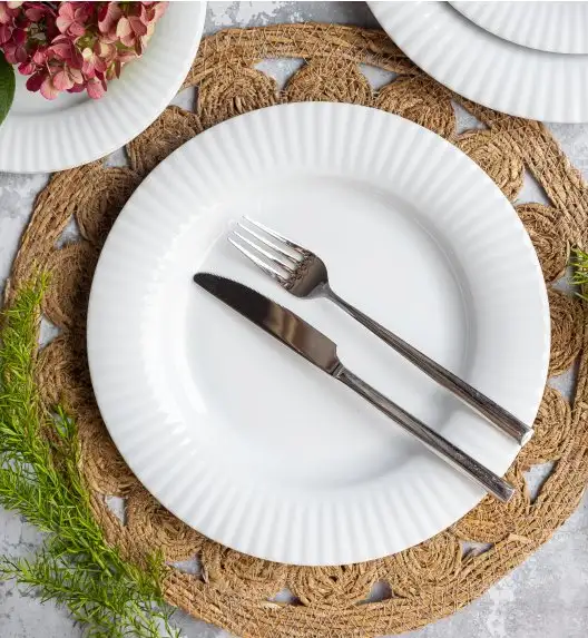 LUBIANA DAISY ROYAL Serwis obiadowo - kawowy 12 osób / 72 elementy | biała porcelana