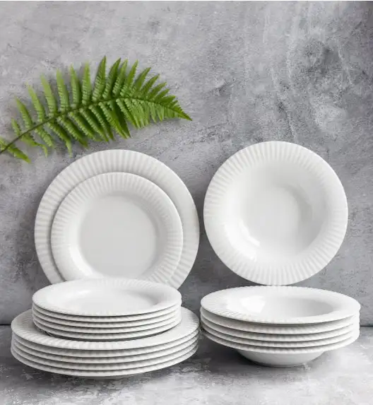 LUBIANA DAISY ROYAL Serwis obiadowo - kawowy 6 osób / 40 elementów | biała porcelana