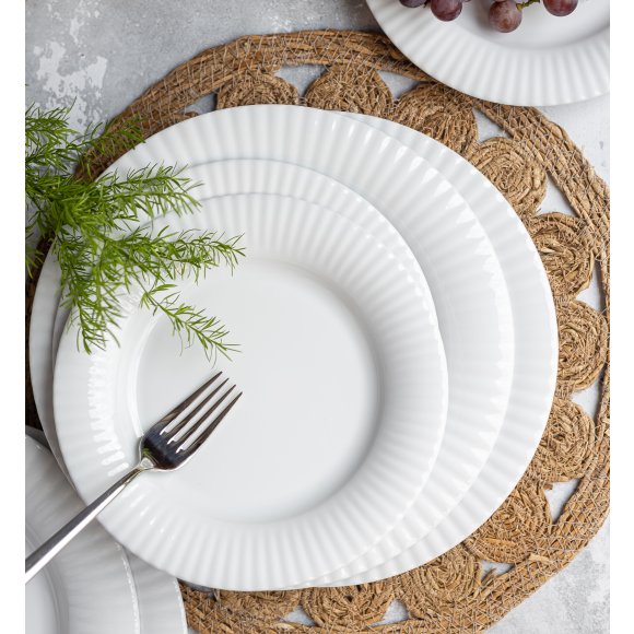 LUBIANA DAISY ROYAL Serwis obiadowo - kawowy 6 osób / 40 elementów | biała porcelana