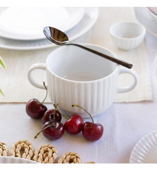 LUBIANA DAISY ROYAL Serwis obiadowo - kawowy 6 osób / 46 elementów | biała porcelana