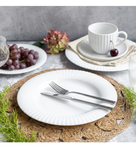 LUBIANA DAISY ROYAL Serwis obiadowo - kawowy 6 osób / 46 elementów | biała porcelana