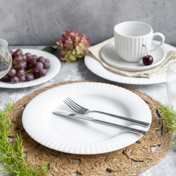 LUBIANA DAISY ROYAL Serwis obiadowo - kawowy 6 osób / 46 elementów | biała porcelana
