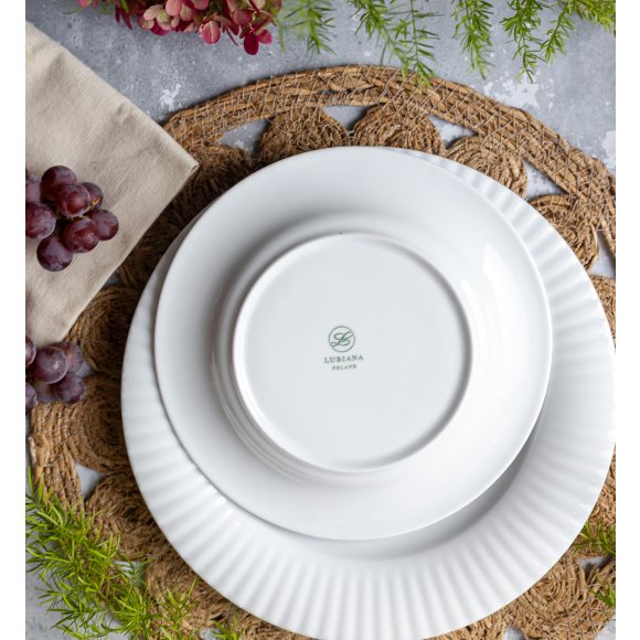 LUBIANA DAISY ROYAL Serwis obiadowo - kawowy 6 osób / 46 elementów | biała porcelana
