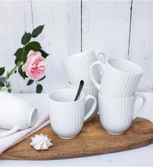LUBIANA DAISY ROYAL Serwis obiadowo - kawowy 12 osób / 76 elementów | biała porcelana