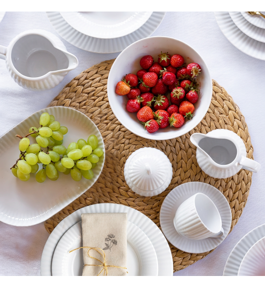 LUBIANA DAISY ROYAL Serwis obiadowo - kawowy 12 osób / 76 elementów | biała porcelana