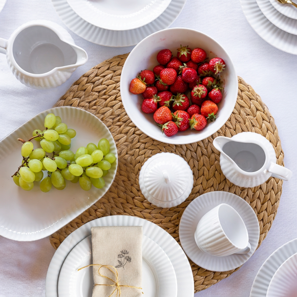 LUBIANA DAISY ROYAL Serwis obiadowo - kawowy 12 osób / 76 elementów | biała porcelana