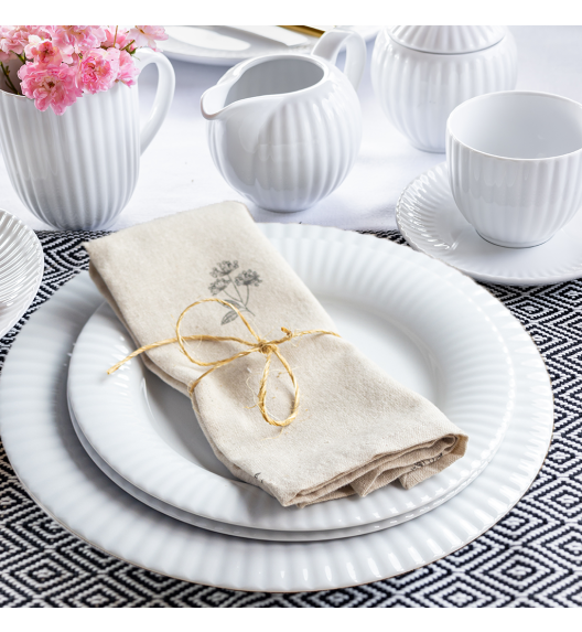 LUBIANA DAISY ROYAL Serwis obiadowo - kawowy 12 osób / 76 elementów | biała porcelana