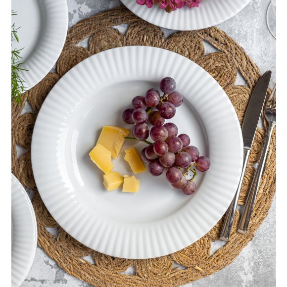 LUBIANA DAISY ROYAL Serwis obiadowo - kawowy 12 osób / 76 elementów | biała porcelana