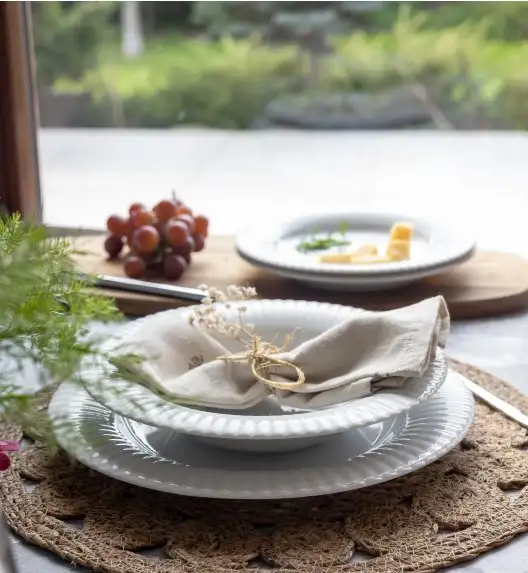 LUBIANA DAISY ROYAL Serwis obiadowo - kawowy 12 osób / 76 elementów | biała porcelana