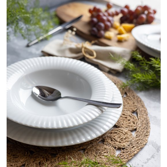 LUBIANA DAISY ROYAL Serwis obiadowo - kawowy 12 osób / 76 elementów | biała porcelana