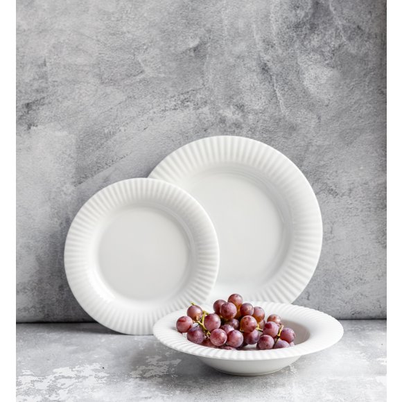 LUBIANA DAISY ROYAL Serwis obiadowo - kawowy 12 osób / 76 elementów | biała porcelana