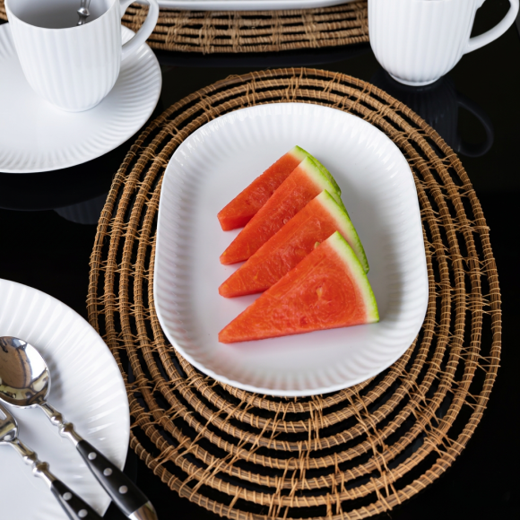 LUBIANA DAISY ROYAL Serwis obiadowo - kawowy 12 osób / 76 elementów | biała porcelana