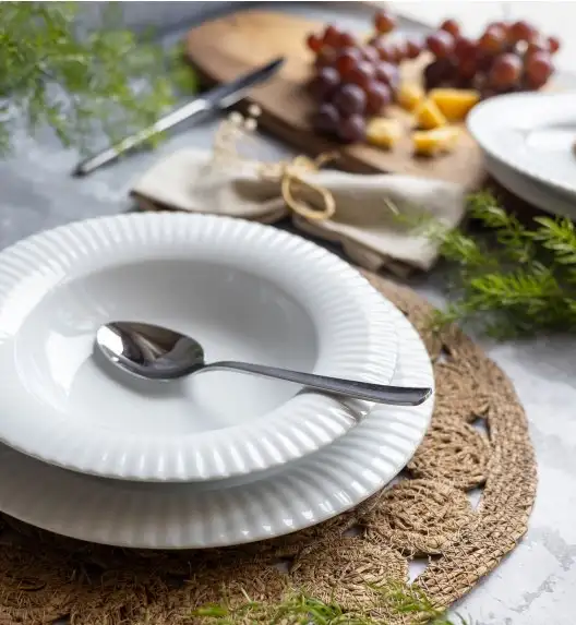 LUBIANA DAISY ROYAL Serwis obiadowo - kawowy 18 osób / 112 elementów | biała porcelana