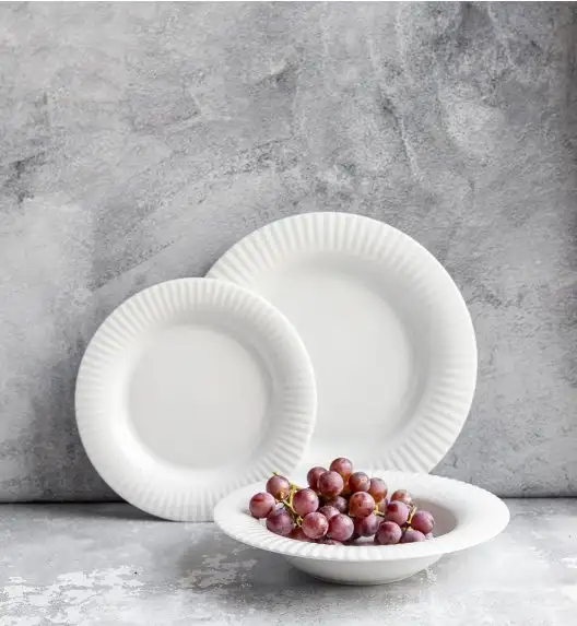 LUBIANA DAISY ROYAL Serwis obiadowo - kawowy 18 osób / 112 elementów | biała porcelana