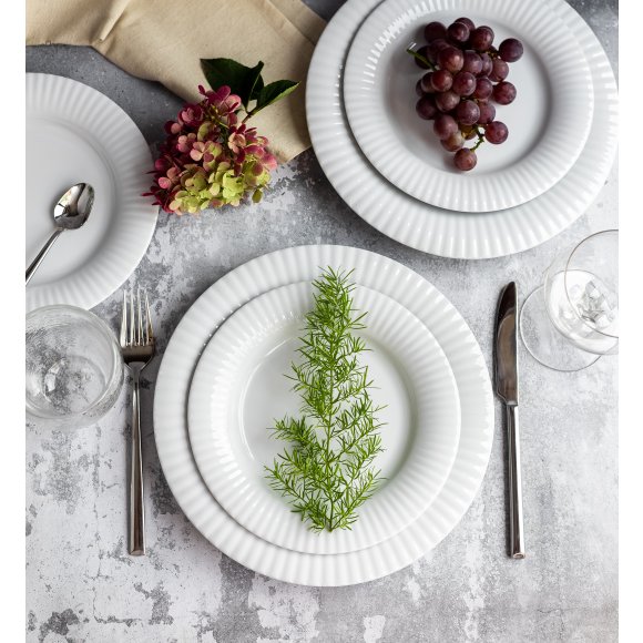 LUBIANA DAISY ROYAL Serwis obiadowo - kawowy 18 osób / 112 elementów | biała porcelana