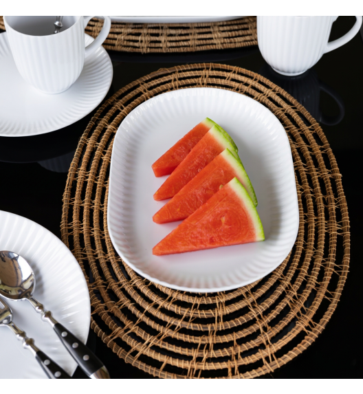 LUBIANA DAISY ROYAL Serwis obiadowo - kawowy 18 osób / 112 elementów | biała porcelana