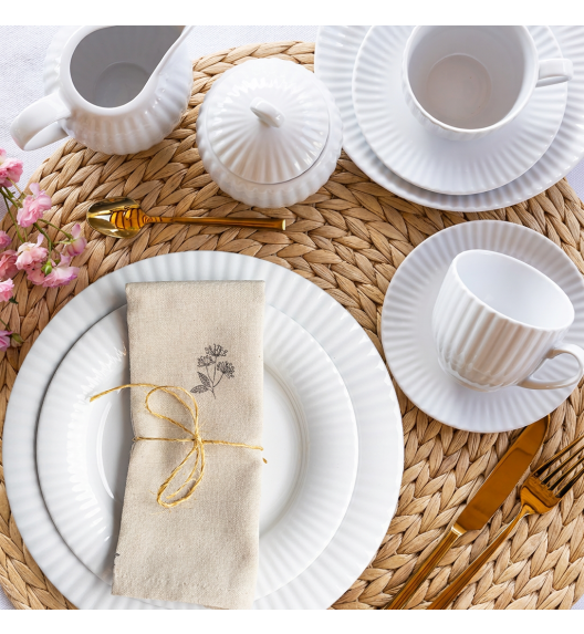 LUBIANA DAISY ROYAL Serwis obiadowo - kawowy 24 os / 152 elementy | biała porcelana