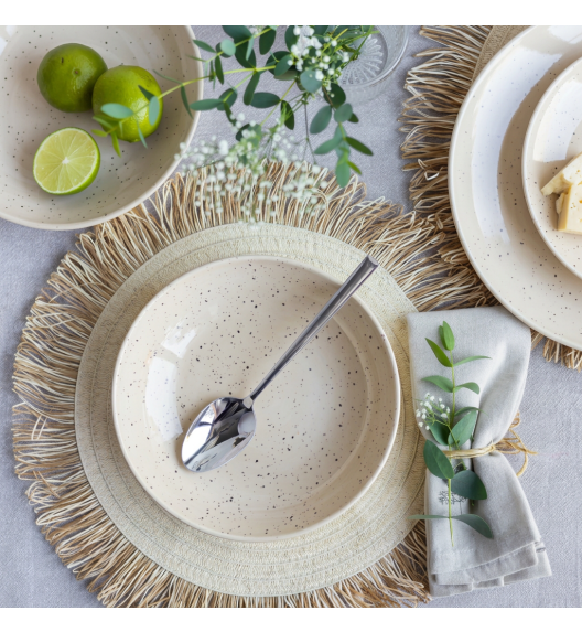 KAIA HOME Ceramiczny zestaw obiadowy 18 el / 6 os beżowy