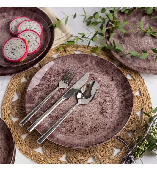 KAIA HOME Ceramiczny zestaw obiadowy 18 el / 6 os brązowy