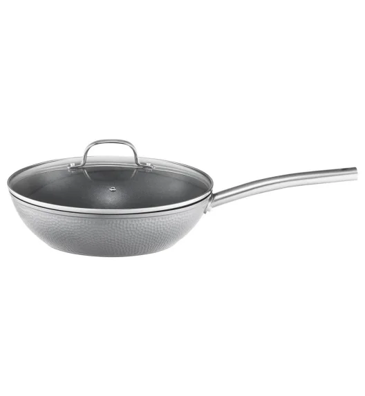 AMBITION BUBBLE Patelnia Wok z pokrywką 28 cm / powłoka Qualum Basic