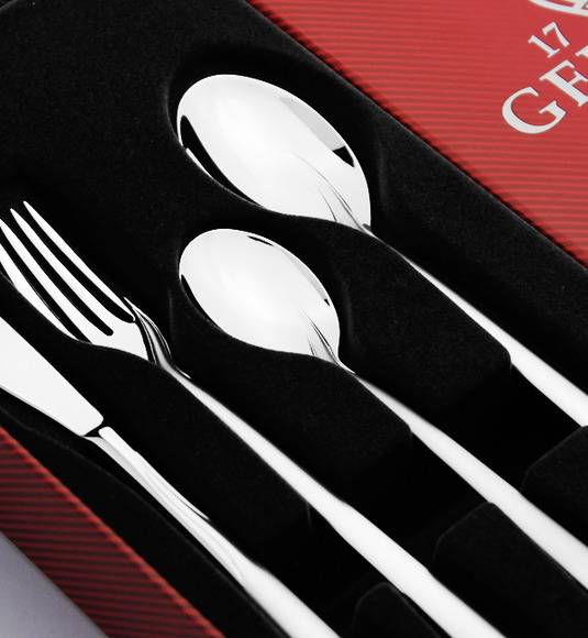 Gerlach Flames Sztućce Komplet 60 el (2x24+dodatki) pudełko / 12 osób / połysk