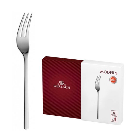 GERLACH MODERN Sztućce Widelczyki do ciasta 6 el dla 6 osób / pudełko / połysk