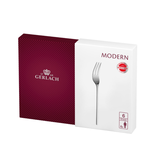 GERLACH MODERN Sztućce Widelczyki do ciasta 6 el dla 6 osób / pudełko / połysk