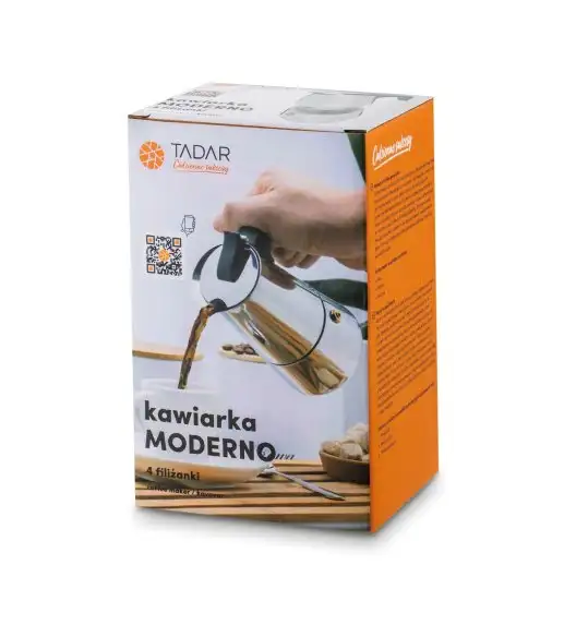 TADAR MODERNO Kawiarka do espresso 240 ml / 4 filiżanki / stal nierdzewna
