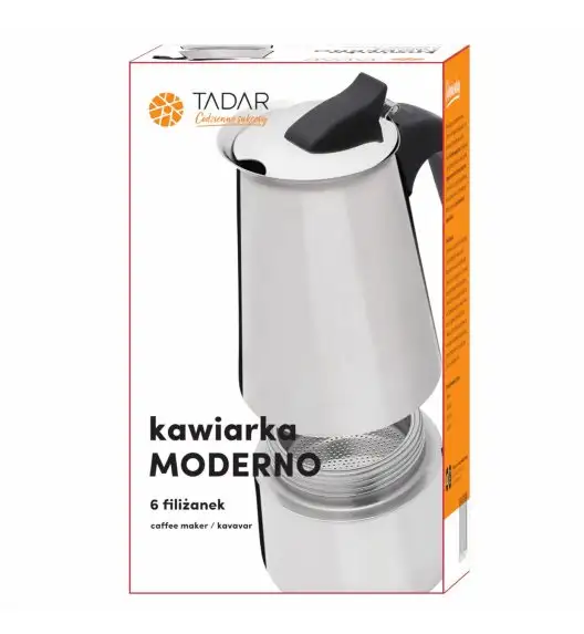 TADAR MODERNO Kawiarka do espresso 380 ml / 6 filiżanek / stal nierdzewna