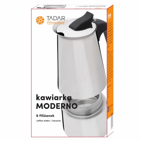 TADAR MODERNO Kawiarka do espresso 380 ml / 6 filiżanek / stal nierdzewna